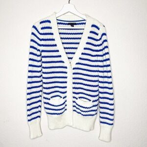 Tommy Hilfiger XS Striped Snap Pocketed Cardigan